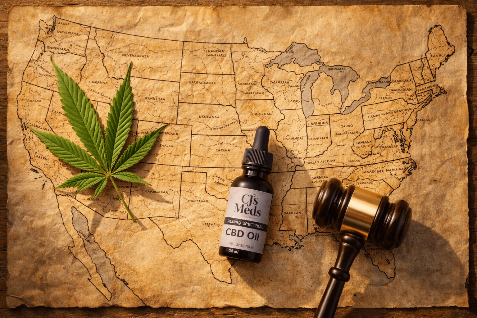 Is CBD Legal? A State-by-State Guide (2026) - CBD education article by CJ's Medicine Cabinet