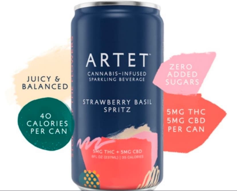 Artet Strawberry Basil Spritz CBD product by Artet