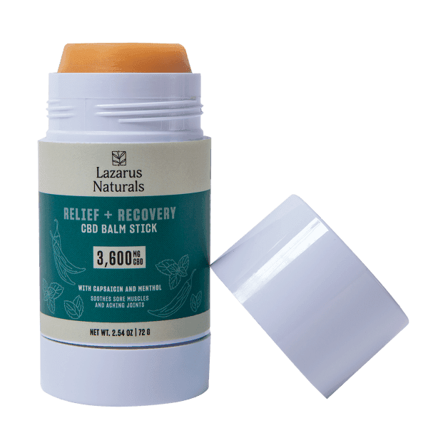 CBD Relief & Recovery Balm Stick 3600mg CBD product by Lazarus Naturals