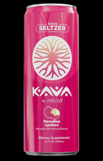 Mitra9 Paradise Lychee Kava Seltzer CBD product by mitra9