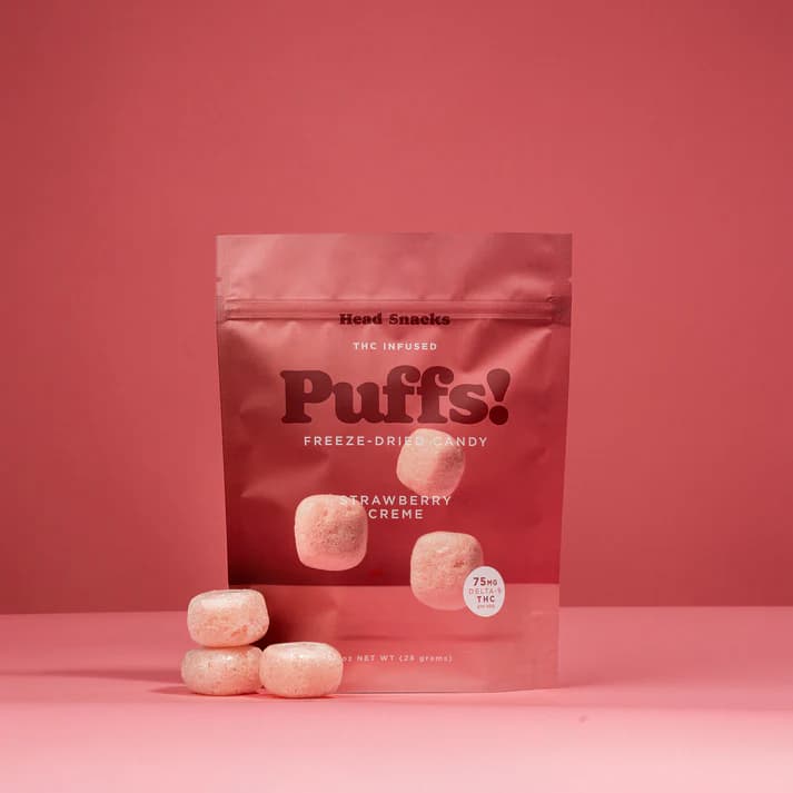 Puffs Strawberry THC Edibles CBD product by puffs