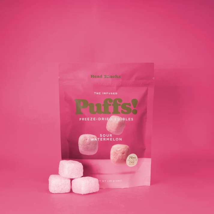 Puffs Watermelon THC Edibles CBD product by puffs