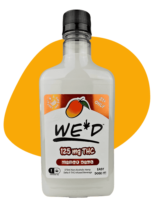 WE*D Mango Daze THC Bottle 125mg CBD product by WE*D