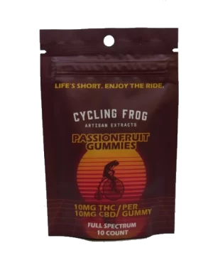 Cycling Frog Passionfruit Gummies 10mg THC & 10mg CBD
